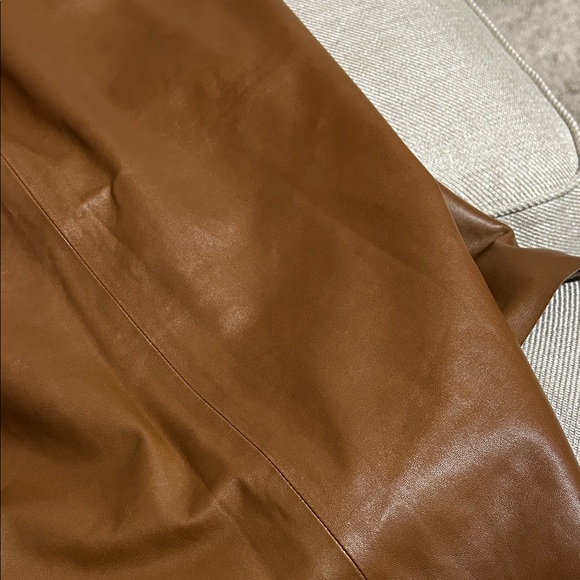 Coach Tan Leather Short Sleeve Top. Rare find. Size XS - Picture 5 of 6